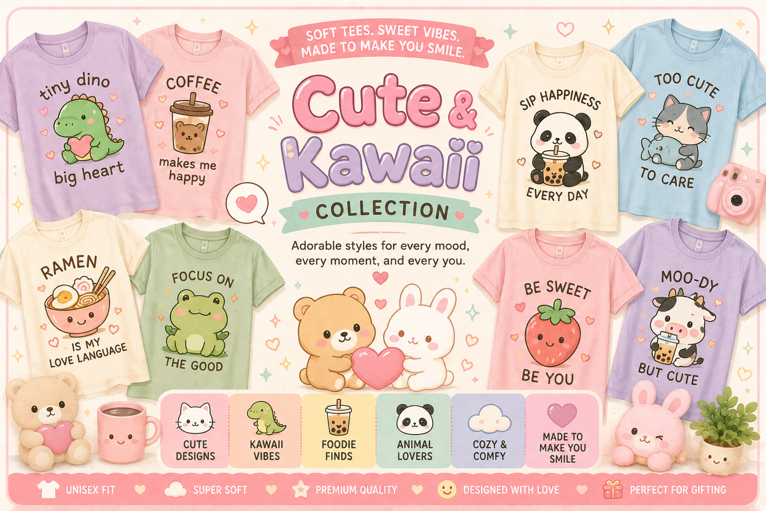 Cute & Kawaii Collection | Cute Graphic Tees & Cozy Apparel | New ...