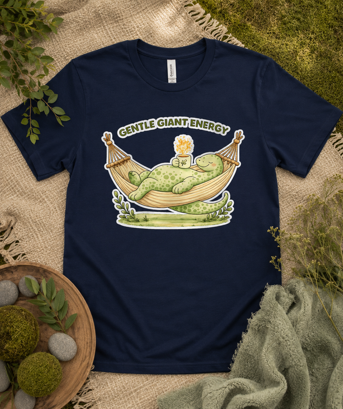 Gentle Giant Energy Dinosaur Shirt | Cozy Relaxing Dino Graphic Tee | Cute Introvert Comfort Shirt | Bella Canvas Premium & Gildan Heavy Cotton