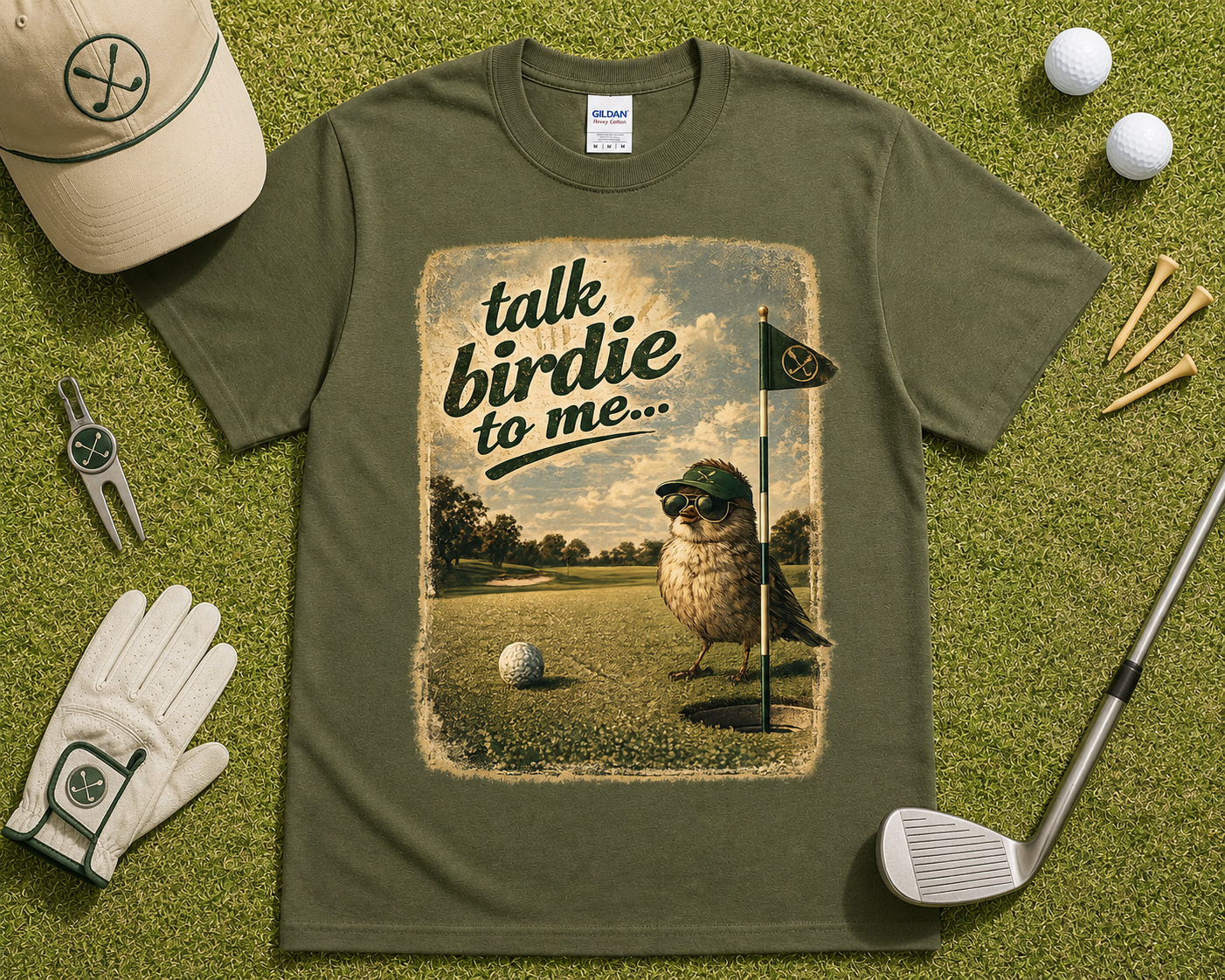Talk Birdie To Me golf graphic tee with birdie golf design vintage golfer gift shirt United States